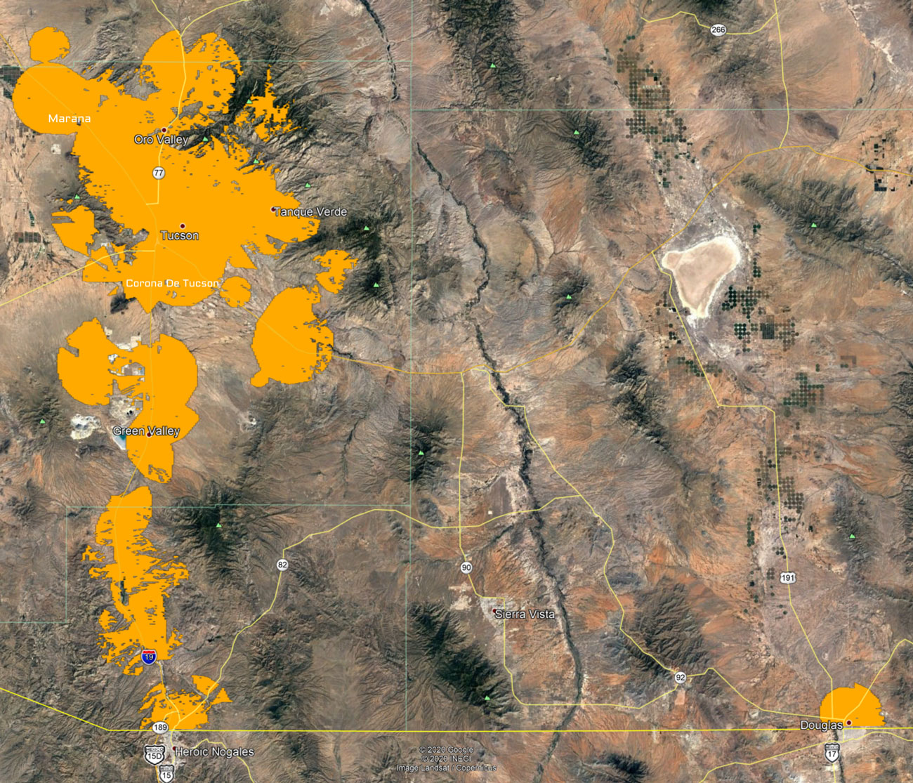 Simply Bits internet service coverage map